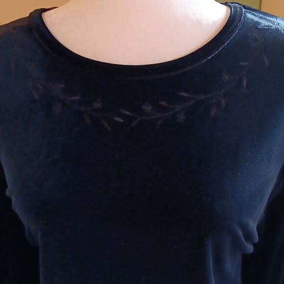 Charter Club Velvet Embroidered Evening  Dress. Velvet. Maxi. Black Tie - Picture 4 of 13